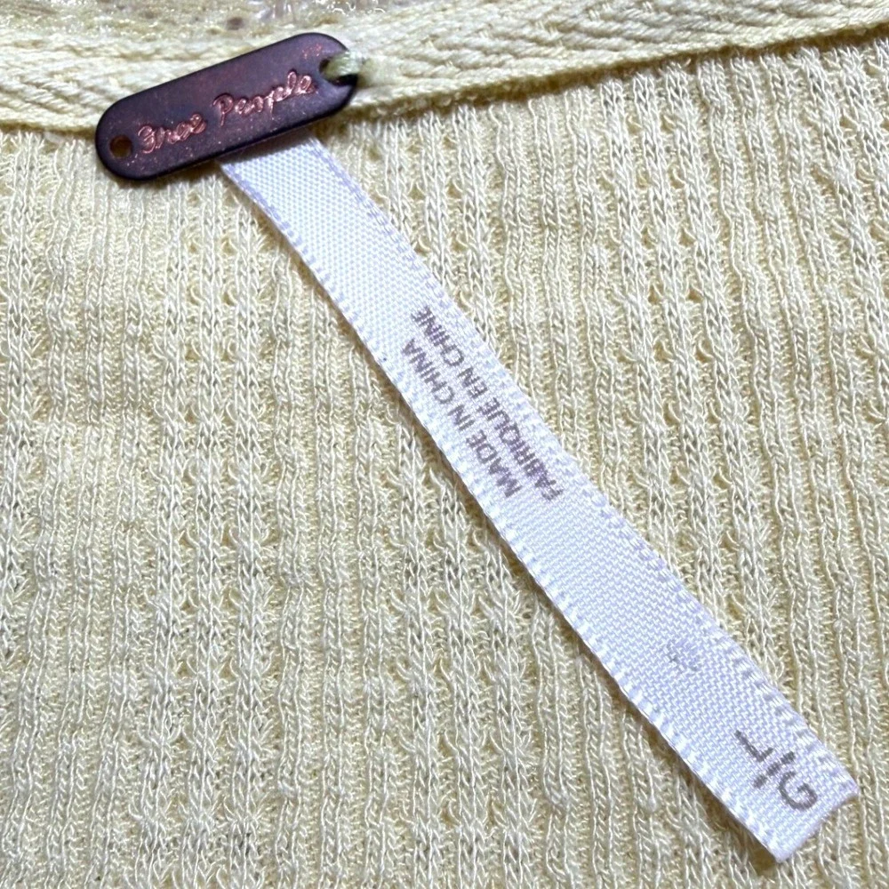 Free People Large Thermal Lace Coquette Cottagecore Yellow Romantic Victorian‎